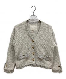 qualite（カリテ）の古着「フリンジツイードニットジャケット」｜グレー