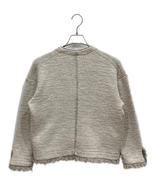 qualite（カリテ）qualite (カリテ) フリンジツイードニットジャケット グレー サイズ:SIZE Freeの古着・服飾アイテム
