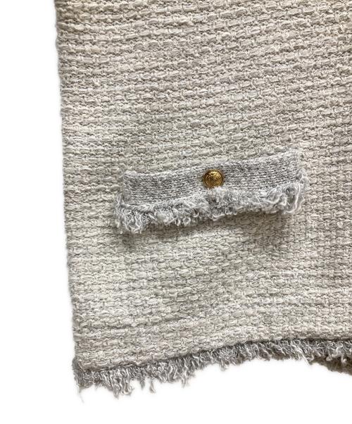 qualite（カリテ）qualite (カリテ) フリンジツイードニットジャケット グレー サイズ:SIZE Freeの古着・服飾アイテム