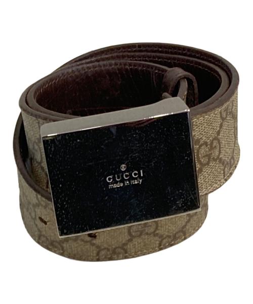 GUCCI（グッチ）GUCCI (グッチ) ロゴレザーベルト ブラウン サイズ:34の古着・服飾アイテム