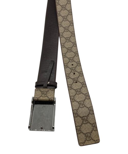 GUCCI（グッチ）GUCCI (グッチ) ロゴレザーベルト ブラウン サイズ:34の古着・服飾アイテム