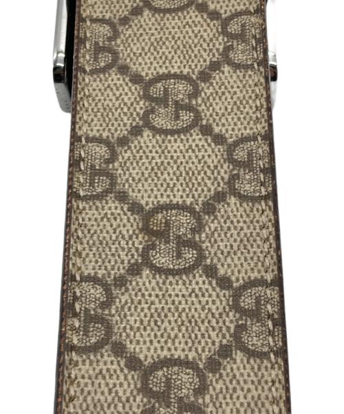 GUCCI（グッチ）GUCCI (グッチ) ロゴレザーベルト ブラウン サイズ:34の古着・服飾アイテム