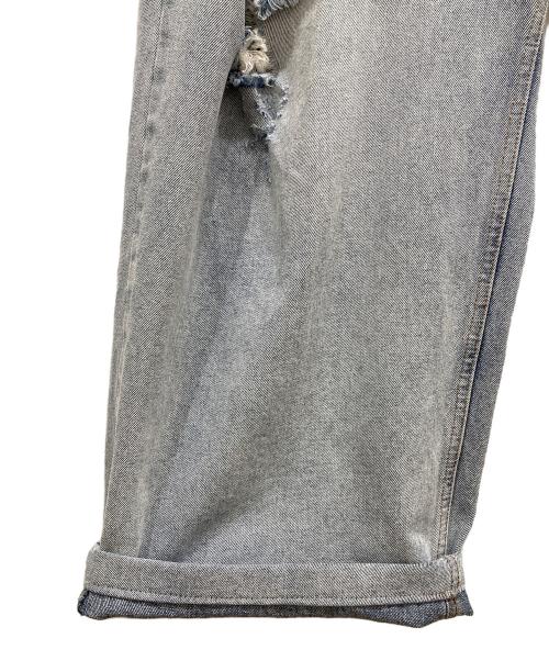 9090（9090）9090 (9090) King Logo Damage Denim インディゴ サイズ:SIZE XLの古着・服飾アイテム