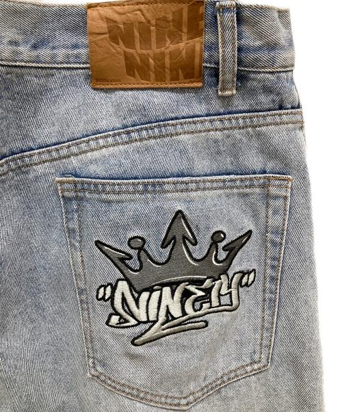 9090（9090）9090 (9090) King Logo Damage Denim インディゴ サイズ:SIZE XLの古着・服飾アイテム