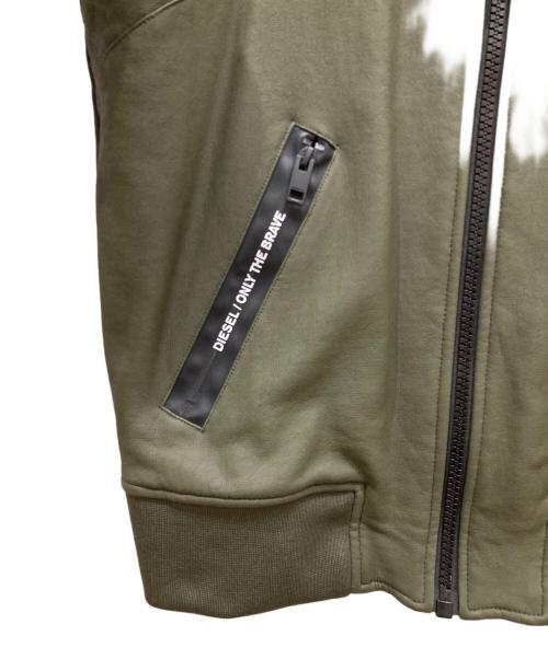 DIESEL（ディーゼル）DIESEL (ディーゼル) フェイクレザーパーカー オリーブ サイズ:Sの古着・服飾アイテム