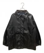 mysticミスティック）の古着「24SS フェイクレザージャケット」｜ブラック