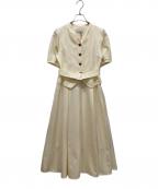 Noelaノエラ）の古着「リネンライクレイヤードスタイルワンピース」｜ホワイト