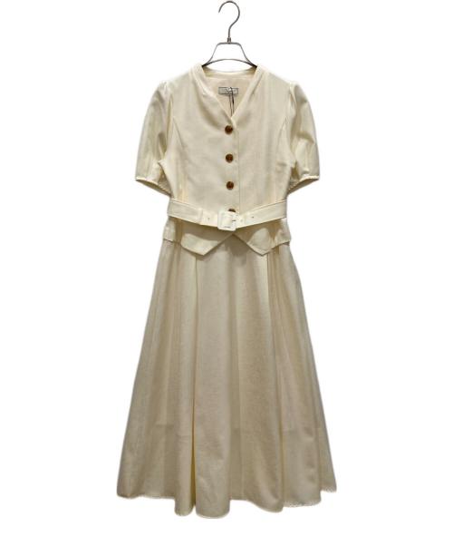 Noela（ノエラ）Noela (ノエラ) リネンライクレイヤードスタイルワンピース ホワイト サイズ:Ⅿの古着・服飾アイテム