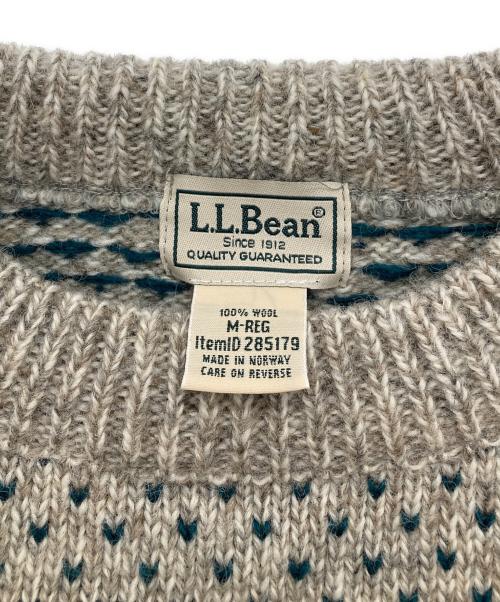 L.L.Bean（エルエルビーン）L.L.Bean (エルエルビーン) ニット ベージュ×グリーン サイズ:Mの古着・服飾アイテム