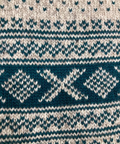 L.L.Bean（エルエルビーン）L.L.Bean (エルエルビーン) ニット ベージュ×グリーン サイズ:Mの古着・服飾アイテム