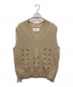 CITYシティ）の古着「LEAF HOLE VEST ニットベスト」｜ベージュ