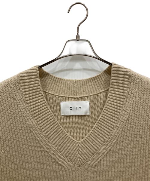 CITY（シティ）CITY (シティ) LEAF HOLE VEST ニットベスト ベージュ サイズ:2の古着・服飾アイテム
