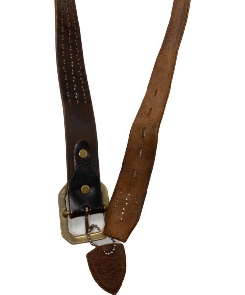 htc（エイチティーシー）HTC (エイチティーシー) スタッズレザーベルト ブラウンの古着・服飾アイテム