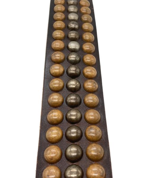 htc（エイチティーシー）HTC (エイチティーシー) スタッズレザーベルト ブラウンの古着・服飾アイテム