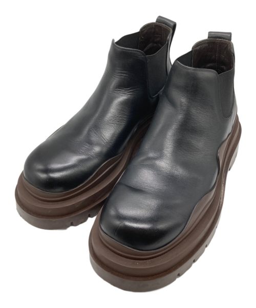 BOTTEGA VENETA（ボッテガベネタ）BOTTEGA VENETA (ボッテガベネタ) タイヤアンクルチェルシーブーツ ブラック サイズ:43の古着・服飾アイテム