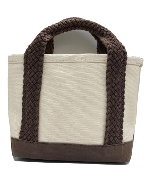 L.L.Bean（エルエルビーン）L.L.Bean (エルエルビーン) ミニキャンバスハンドバッグ アイボリー×ブラウンの古着・服飾アイテム