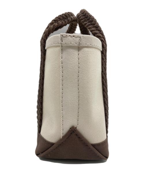L.L.Bean（エルエルビーン）L.L.Bean (エルエルビーン) ミニキャンバスハンドバッグ アイボリー×ブラウンの古着・服飾アイテム
