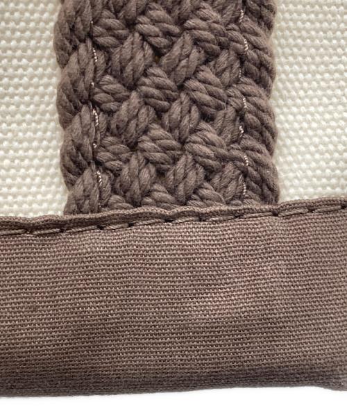 L.L.Bean（エルエルビーン）L.L.Bean (エルエルビーン) ミニキャンバスハンドバッグ アイボリー×ブラウンの古着・服飾アイテム