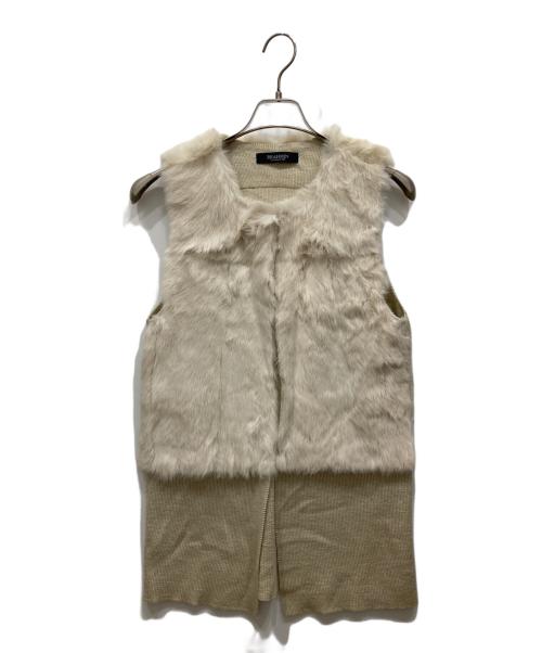 BRAHMIN（ブラーミン）BRAHMIN (ブラーミン) ラビットファーニットベスト ベージュ サイズ:	SIZE Mの古着・服飾アイテム