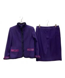 LEONARD（レオナール）の古着「ミンクファーカシミヤセットアップ」｜パープル