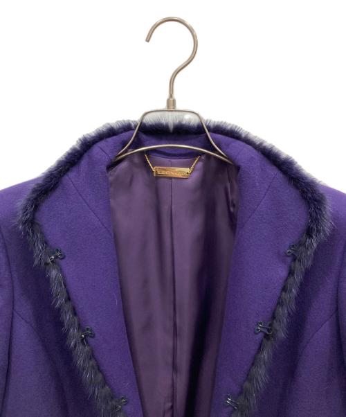 LEONARD（レオナール）LEONARD (レオナール) ミンクファーカシミヤセットアップ パープル サイズ:XLの古着・服飾アイテム