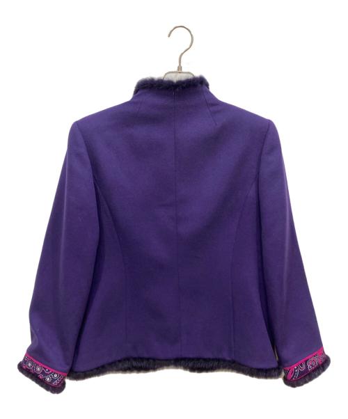 LEONARD（レオナール）LEONARD (レオナール) ミンクファーカシミヤセットアップ パープル サイズ:XLの古着・服飾アイテム