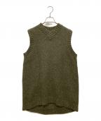 mizuiro-indミズイロインド）の古着「ロングニットベスト」｜グリーン