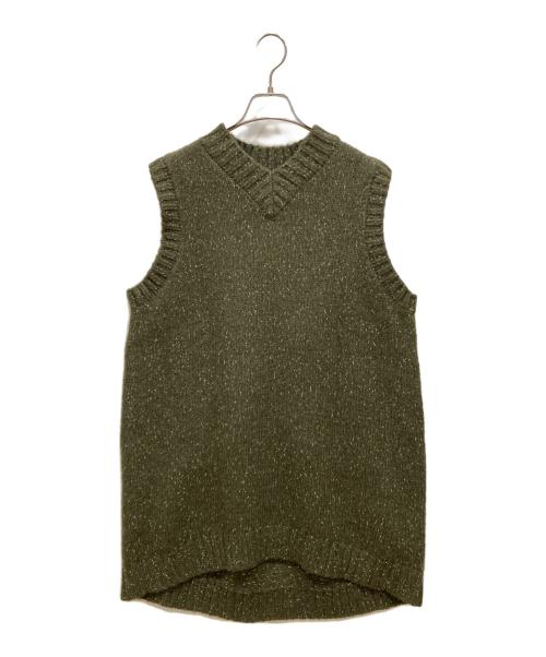 mizuiro-ind（ミズイロインド）mizuiro-ind (ミズイロインド) ロングニットベスト グリーン サイズ:SIZE Freeの古着・服飾アイテム