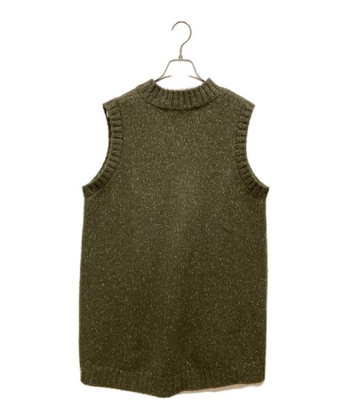 mizuiro-ind（ミズイロインド）mizuiro-ind (ミズイロインド) ロングニットベスト グリーン サイズ:SIZE Freeの古着・服飾アイテム