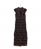 FRAY IDフレイ アイディー）の古着「プリーツシフォンプリントワンピース」｜ネイビー