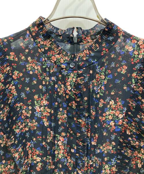 FRAY ID（フレイ アイディー）FRAY ID (フレイ アイディー) プリーツシフォンプリントワンピース ネイビー サイズ:1 未使用品の古着・服飾アイテム