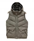 stussyステューシー）の古着「ロゴ刺繍ダウンべスト」｜グレー