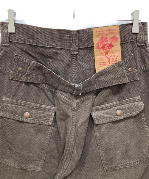 KAPITAL（キャピタル）KAPITAL (キャピタル) シンチバックコーデュロイパンツ ブラウン サイズ:SIZE Lの古着・服飾アイテム