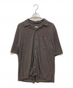 COMOLI×STEVEN ALANコモリ×スティーブンアラン）の古着「別注ウール天竺半袖シャツ」｜ベージュ×ブラック