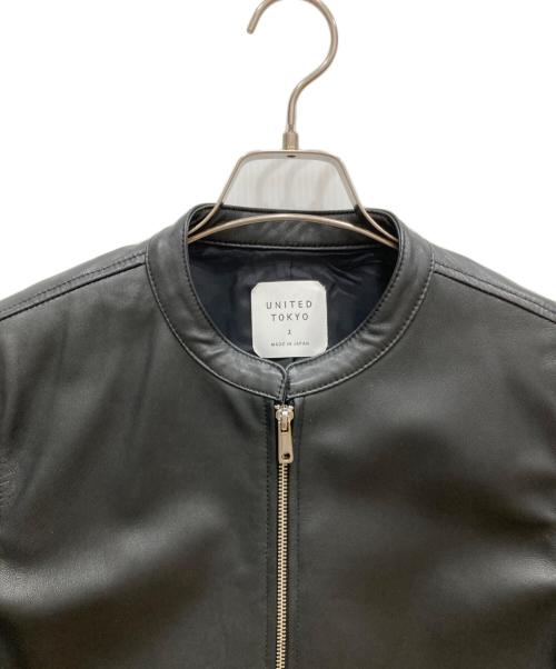 UNITED TOKYO（ユナイテッドトーキョー）UNITED TOKYO (ユナイテッドトーキョー) ラムレザーシングルライダースジャケット ブラック サイズ:2の古着・服飾アイテム