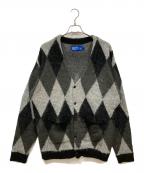 GORDON MILLERゴードンミラー）の古着「ダイヤ柄シャギーニットカーディガン」｜ブラック