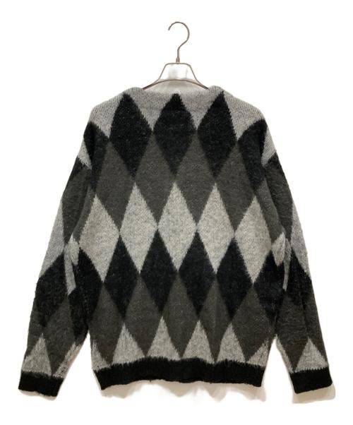 GORDON MILLER（ゴードンミラー）GORDON MILLER (ゴードンミラー) ダイヤ柄シャギーニットカーディガン ブラック サイズ:Ⅿの古着・服飾アイテム