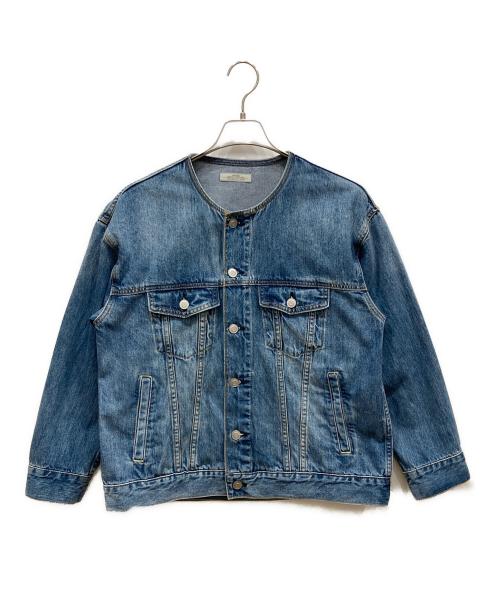 JOURNAL STANDARD relume（ジャーナルスタンダード レリューム）JOURNAL STANDARD relume (ジャーナルスタンダード レリューム) ノーカラーデニムジャケット インディゴ サイズ:FREE 未使用品の古着・服飾アイテム