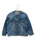 JOURNAL STANDARD relume（ジャーナルスタンダード レリューム）の古着「ノーカラーデニムジャケット」｜インディゴ