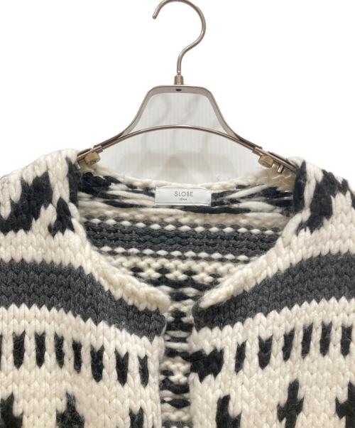 SLOBE IENA（スローブ イエナ）SLOBE IENA (スローブ イエナ) カウチンニットカーディガン ホワイト×グレー サイズ:SIZE Free 未使用品の古着・服飾アイテム