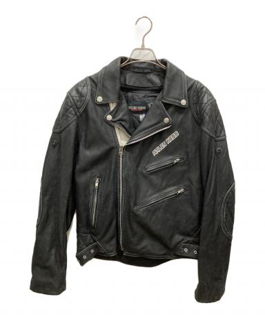 ARLEN NESS レザージャケット 黒/白 XL(L位)　正月価格 アレンネス Arlen Ness レーシングジャケット ブルゾン スプラッター