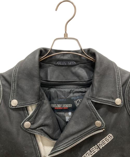 ARLEN NESS（アレンネス）ARLEN NESS (アレンネス) ダブルライダースレザージャケット ブラック サイズ:XXLの古着・服飾アイテム