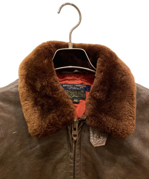 BROOKS BROTHERS（ブルックスブラザーズ）BROOKS BROTHERS (ブルックスブラザーズ) G-1 レザーフライトジャケット ブラウン サイズ:42の古着・服飾アイテム