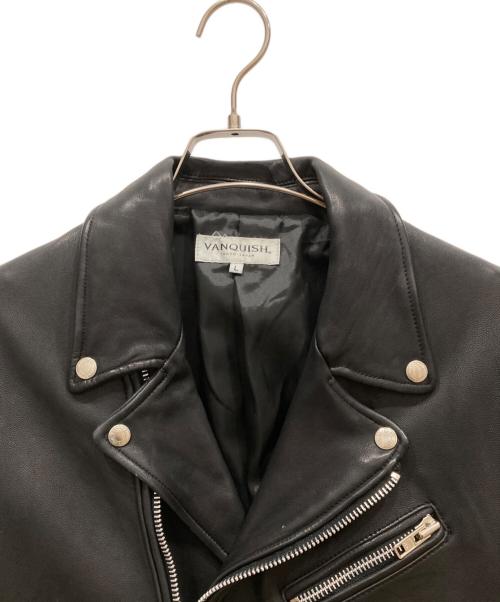 VANQUISH（ヴァンキッシュ）VANQUISH (ヴァンキッシュ) レザーライダースジャケット ブラック サイズ:Ⅼの古着・服飾アイテム
