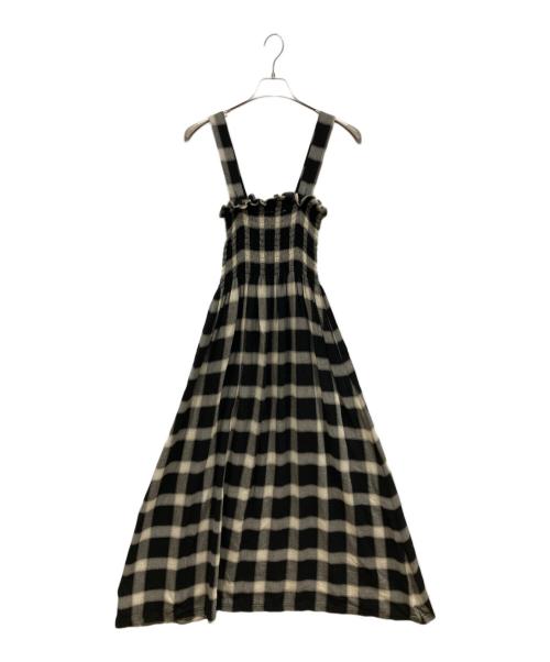 MM6 Maison Margiela（エムエムシックスメゾンマルジェラ）MM6 Maison Margiela (エムエムシックス メゾンマルジェラ) チェックノースリーブワンピース ブラック サイズ:Sの古着・服飾アイテム