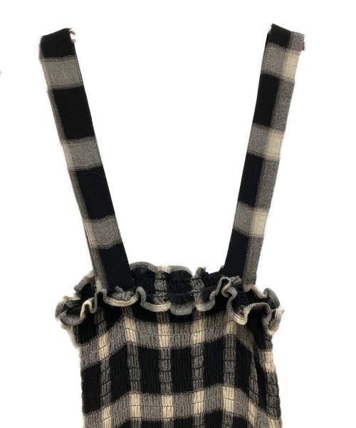 MM6 Maison Margiela（エムエムシックスメゾンマルジェラ）MM6 Maison Margiela (エムエムシックス メゾンマルジェラ) チェックノースリーブワンピース ブラック サイズ:Sの古着・服飾アイテム