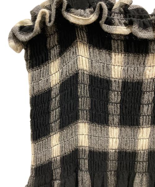 MM6 Maison Margiela（エムエムシックスメゾンマルジェラ）MM6 Maison Margiela (エムエムシックス メゾンマルジェラ) チェックノースリーブワンピース ブラック サイズ:Sの古着・服飾アイテム