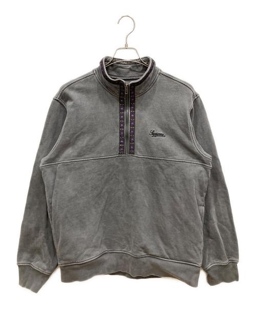 SUPREME（シュプリーム）SUPREME (シュプリーム) 18FW Overdyed Half Zip Up Sweatshirt グレー サイズ:SIZE Mの古着・服飾アイテム