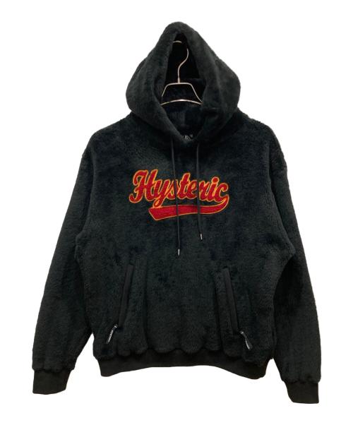 Hysteric Glamour（ヒステリックグラマー）Hysteric Glamour (ヒステリックグラマー) ATHLETIC SCRIPT 刺繍パーカー ブラック サイズ:Ⅿの古着・服飾アイテム
