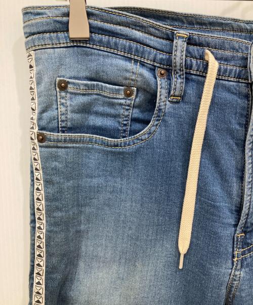 Hysteric Glamour（ヒステリックグラマー）Hysteric Glamour (ヒステリックグラマー) 'BACK PILE ISKO'サイドライン イージーパンツ インディゴ サイズ:SIZE Mの古着・服飾アイテム